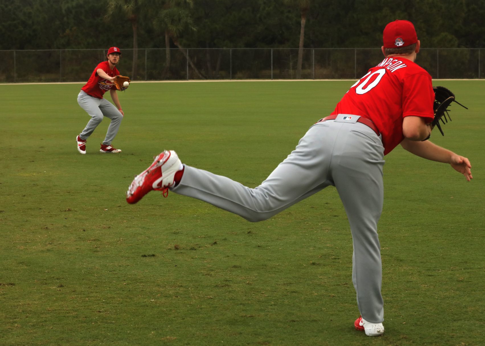 Rain shows during Saturday workout at Spring Training